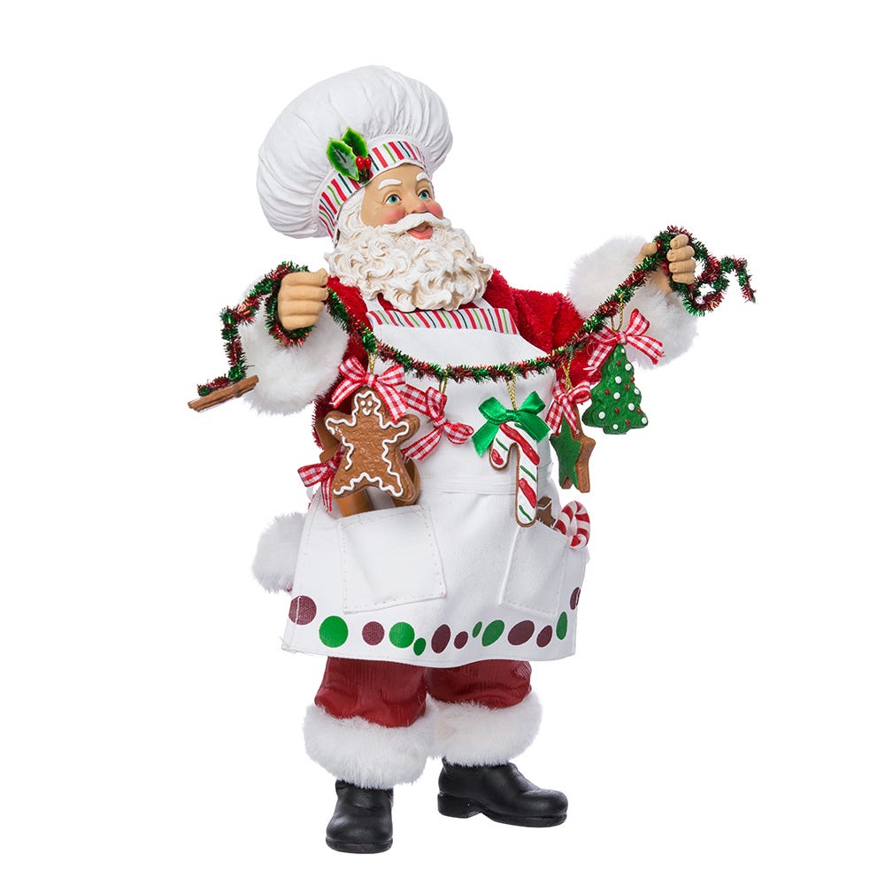 Kurt Adler 12-Inch Fabriché Christmas Chef Santa